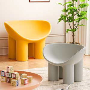 Silla de estilo nórdico con patas de elefante, silla redonda de un solo asiento para jardín, para adultos, niños, mascotas y personas mayores - Product Image 3