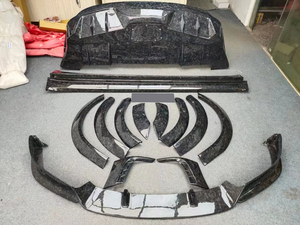 Nouvel ensemble de carrosserie en fibre de carbone forgée pour <span class=keywords><strong>Tesla</strong></span> <span class=keywords><strong>Model</strong></span> <span class=keywords><strong>X</strong></span>, style Topcar : Lame avant, Lame arrière, Jupes latérales, Élargisseurs d'ailes - Product Image 5
