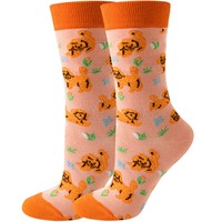 Chaussettes pour femmes à motif d'animaux amusants et de dessins animés, tricotées, respirantes, pour l'automne, usage quotidien, vente en gros, faible MOQ
