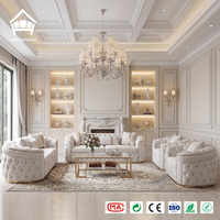 Juego de Sofás Chesterfield de Lujo para Toda la Casa, Personalizado con Botones y Cristales, Muebles para Sala de Estar, Proyecto Integral para Villas y Hoteles