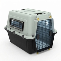 Caisse de transport robuste et portable pour animaux de compagnie, en plastique ventilé, avec fermeture à ressort sécurisée