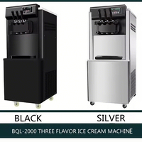 Machine à crème glacée commerciale 220V 60Hz en acier inoxydable, sorbetière à lait 2000W, silencieuse et économe en énergie