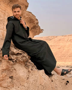 Djellaba Marocaine Traditionnelle pour Homme Caftan d'<span class=keywords><strong>Hiver</strong></span> 100% Polyester Maxi à Manches Longues pour le Ramadan - Product Image 5