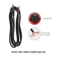 Connecteur mâle DC5521, type nu, fil ouvert, prise d'alimentation DC 20AWG 1,5M pour caméra bullet, caméra PTZ dôme