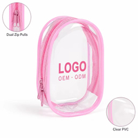 Pochette de Maquillage Légère en PVC Transparent, Vente en Gros Usine, Trousse de Voyage Portable Colorée avec Fermeture Éclair pour Rouge à Lèvres, Toutes Saisons