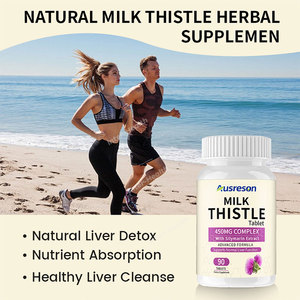 Ausreson 250 mg Ekstrak <span class=keywords><strong>Milk</strong></span> Thistle Organik 1000mg TUDCA Suplemen Kesehatan Pendukung Detoksifikasi Hati <span class=keywords><strong>Tablet</strong></span> <span class=keywords><strong>Milk</strong></span> Thistle dengan Tudca - Product Image 2