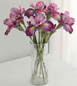 BF-IR03 Fleurs artificielles <span class=keywords><strong>Iris</strong></span> Alice en PU, effet toucher réel, 2 têtes, blanc, bleu, violet, qualité supérieure, vente en gros - Product Image 3