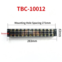 Bornier de raccordement série TB TBC-1003 TBC-6004 TBC-1006 TBC-10012, 100A, avec plaque de connexion, borne fixe et barrière à vis couverte