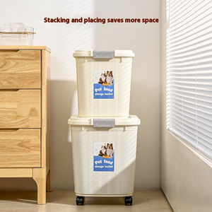 Contenedor de Almacenamiento de Alimentos para Mascotas de Gran Capacidad, Estilo Moderno Cuadrado, Sellado y a Prueba de Humedad para Alimentos de Perros y Gatos, Uso en la Cocina - Product Image 4