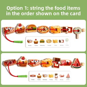 Juego de Enhebrar Cuentas de Madera con Forma de <span class=keywords><strong>Oruga</strong></span> para Niños de 4 a 6 Años, Rompecabezas Educativo para el Desarrollo de la Concentración y el Pensamiento Lógico - Product Image 2