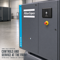 Compresseur à vis à injection d'huile Atlas Copco GA15 VSD+ FF toutes fonctions avec contrôleur NEOS NEXT et design en armoire verticale