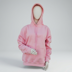 Sweat-shirt rose oversize à capuche pour femme, effet délavé, 100 % coton molletonné, coupe classique, couleur unie, streetwear automne - Product Image 1