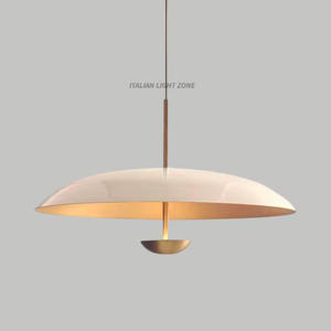 Lustre suspendu en laiton de style moderne du milieu du siècle, design italien, dôme, années 1950, réglable, fait main, luminaire de plafond vintage - Product Image 6