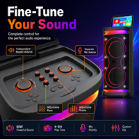 Système audio karaoké sur roulettes Android 14 avec écran intelligent, double haut-parleur de 10 pouces, 60W et microphone sans fil