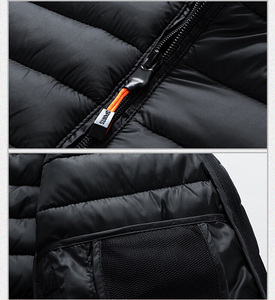 PASUXI jaket hangat ringan grosir S-6XL Logo kustom mantel jaket katun Puffer isi Puff Musim Dingin bertudung hitam grosir untuk pria