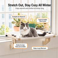 Hamac de fenêtre pour chat, perchoir surélevé en bois de qualité supérieure, siège moelleux en peluche, mobilier d'intérieur de luxe, solide, écologique et durable