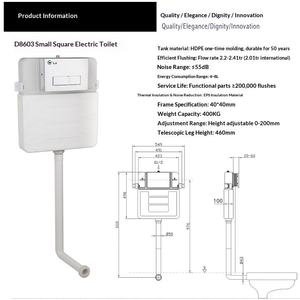 होटल बाथरूम इंजीनियरिंग के लिए पीपी सामग्री के साथ गुप्त दीवार-घुड़सवार शौचालय सिस्टर्न असेंबली - Product Image 2