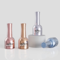 Flacon en verre vide de 15 ml pour vernis gel, couleur douce au toucher, emballage personnalisé pour gel de construction et nail art