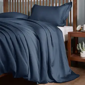 OEM 침대 시트 냉각 대나무 침대 시트/이불 커버 세트 베개 커버가있는 침구 세트