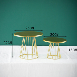Juego de 3 Soportes Dorados para Pasteles de Boda, Artículos Festivos y para Fiestas, Soporte de Exhibición para Postres con Colores Combinados - Product Image 5