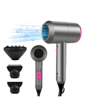 Pengering Rambut Elektrik Lipat Profesional Big Wind 2000W dengan Nozzle Konsentrator Teknologi Ion Negatif 2-Kecepatan/3-Suhu