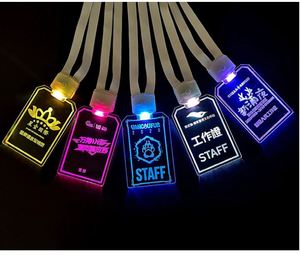 Hot Selling Custom Logo Light up Acrylic Lanyards With ID Badge Luminous Card for Promotions - Product Image 2