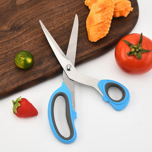 Ciseaux de cuisine en acier inoxydable avec manche en plastique ultra-affûtés pour couper les aliments, bleu vert rose rouge 2Cr13pp fabriqués à Yangjiang - Product Image 2