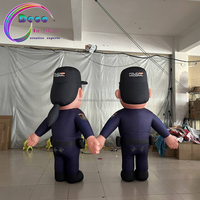Costume de policier gonflable de dessin animé de marche gonflable d'événement de propagande