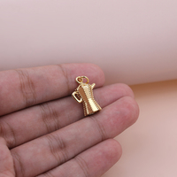 24K Plaqué Or Laiton DIY Bijoux Accessoire Exquis Théière Motif Pendentif Sur Mesure pour Enfants Mode Pendentifs Charmes