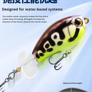 Señuelo de Pesca de Superficie Serie Long Casting Tractor, Flotante, Tipo Popper, Pencil, con Hélice, Cebo Duro de ABS, Anzuelos para Peces Cabeza de Serpiente - Product Image 3