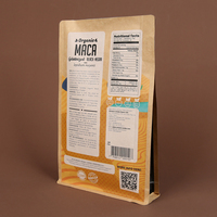 Emballage de fruits secs imprimé sur mesure 100g 200g 250g 400g, papier recyclable, laminé PLA, fond plat, pochette à fermeture éclair