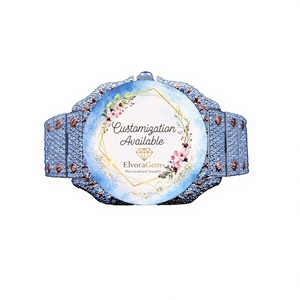 Women's <b>Round</b> Fashion Smart Watch Stainless Steel Gems Band Customization Available 42mm - Product Image 1