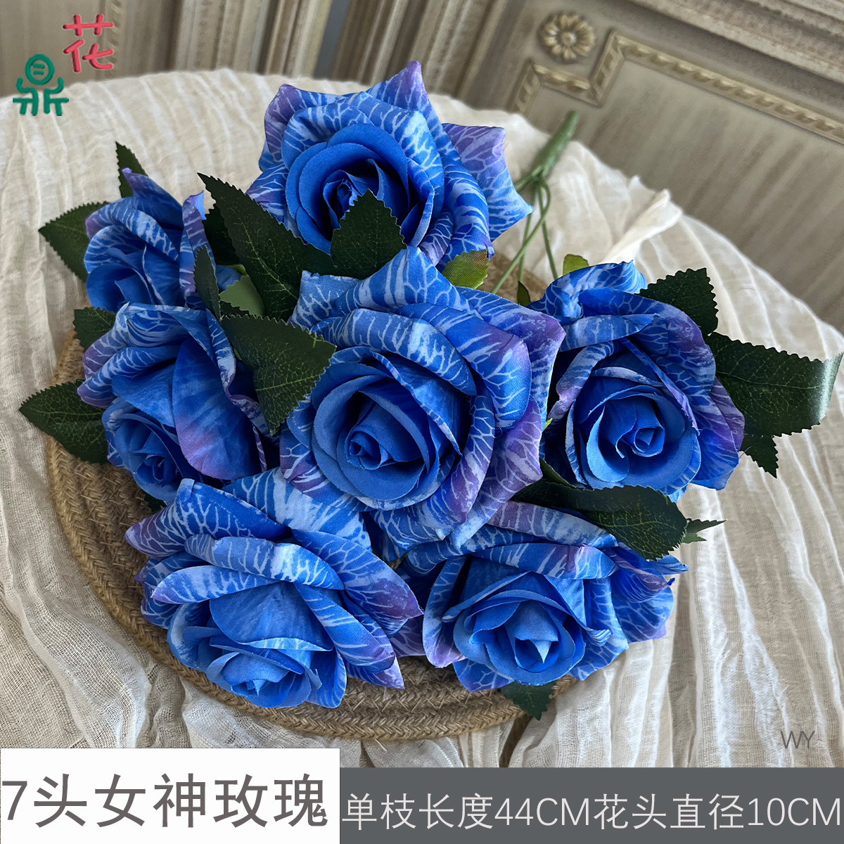 เทพธิดา 7 หัว กุหลาบ WY สีฟ้า