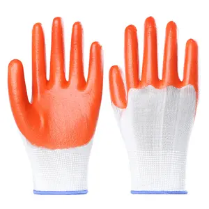 Высококачественные защитные перчатки из ПВХ, резиновые перчатки с нейлоновым покрытием, перчатки для страхования труда, рабочие защитные перчатки