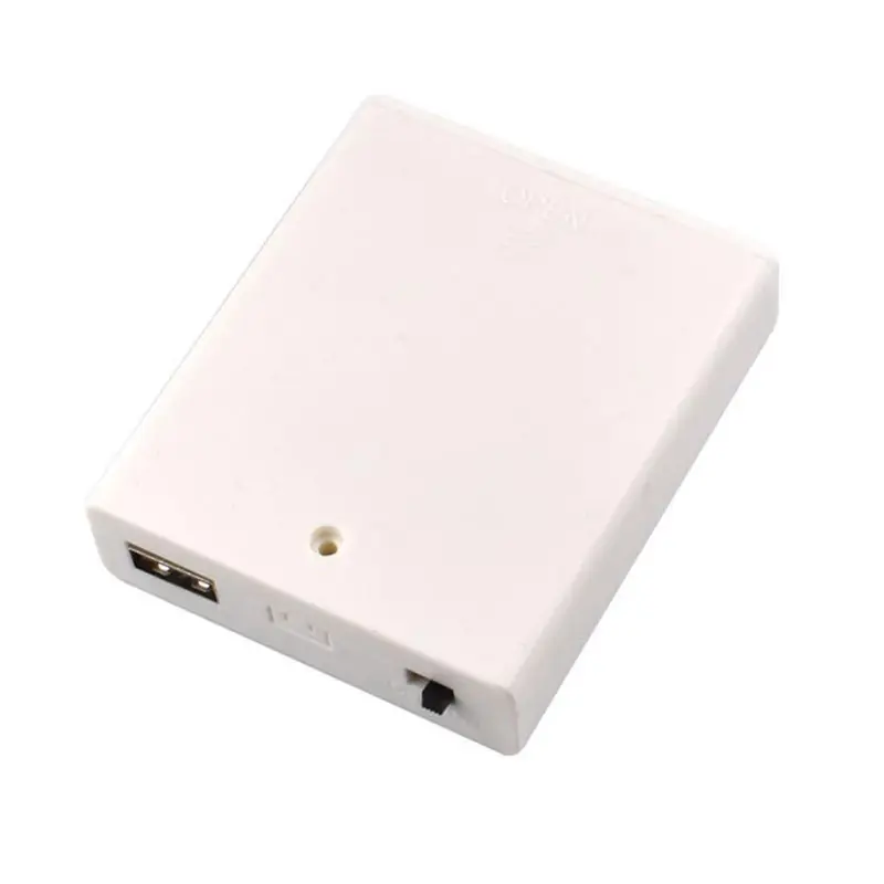 4AA Battery Holder Box With Cover USB Switch