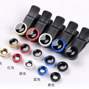 3 In 1 Wide Angle Fisheye Macro Phone Lens For Smartphones Aluminum Clip On Multi Function Camera Accessory Blue Gold Red - Product Image 1