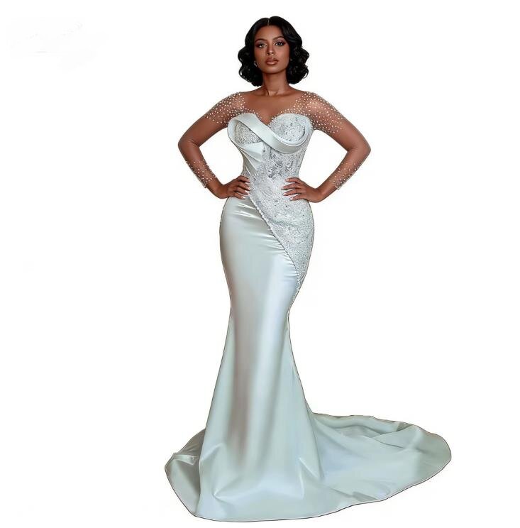 rachel allan 40080 - beaded sheath cocktail dress Strapless Long Off-White Wedding Dress with Beads Off White / 14