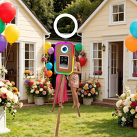 Perlengkapan Pesta Luar Ruangan Ipad Dslr Photo Booth Motif Kayu Vintage Photobooth Fashion untuk Pernikahan Acara Selfie untuk Kesenangan Photo Booth