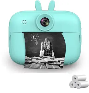 2.4 인치 화면 셀카 인쇄 디지털 비디오 카메라 미니 키즈 소년 소녀 생일 크리스마스 선물을위한 즉석 인쇄 카메라