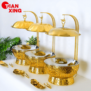 Meilleures Ventes Fournitures de Restauration Plats Chafing de Service 8L Réchauds de Buffet Dorés pour Traiteur - Product Image 1