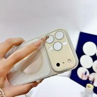 Nouvelle coque de téléphone magnétique à fenêtre large avec paillettes dégradées, protection intégrée de l'objectif