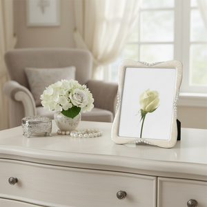 Elegante Cornice Portafoto Decorata con Perle 200x250 mm Cornice in Cristallo per Arredamento Casa - Product Image 3