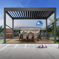 Pergola motorisée personnalisable, couvertures de patio, pergola bioclimatique automatique en aluminium à lames orientables pour l'extérieur