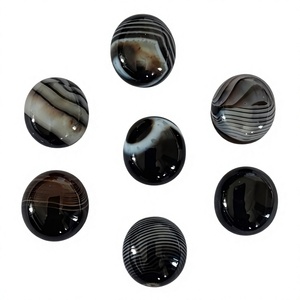 Pierre de poche ovale en agate Sulemani naturelle |   Pierre de palmier en agate noire, cristal de guérison |   Fabricant et fournisseur en gros d'Inde - Product Image 3