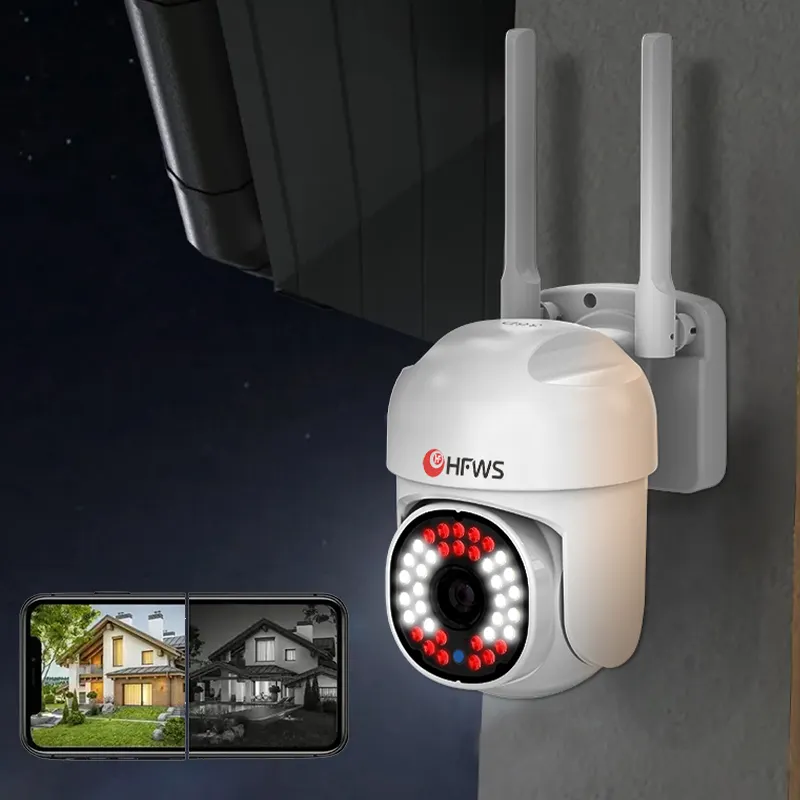 Rotación de 360 grados al aire libre 3MP a todo color barato inalámbrico inteligente Wifi Cámara CCTV de seguridad para el hogar