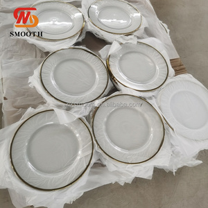 SMOOTH 13 Inch clear Wedding Gold Glass <b>Plates</b> Wholesale Wedding Charger <b>Plates</b> Dinnerware Set for Event Dinner table <b>Decoration</b> - Product Image 3