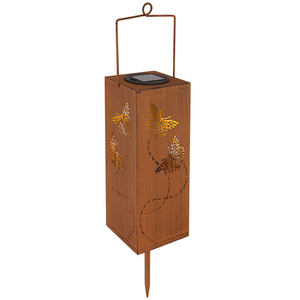 Outdoor Landscape Corten Steel Solar Bollard Light Courtyard Lawn <b>Post</b> Light - Product Image 1