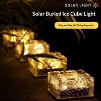 Lampe solaire de jardin Longtian, extérieure, IP65, étanche, énergie renouvelable verte, éclairage de terrasse en carreaux de verre en forme de brique de glace