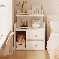 Kleiner Minimalistischer Moderner Nachttisch, Schlafzimmer-Aufbewahrungsschrank, Kompaktes Regal Geeignet für Haus & Mietwohnung