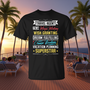 Camiseta Superstar de Agente de Viajes, Camiseta Promocional de Reserva de Cruceros Mágicos - Product Image 3